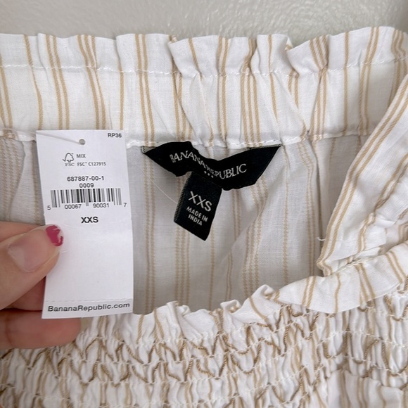 Banana Republic striped ruffle smock neck top - Picture 4 of 4
